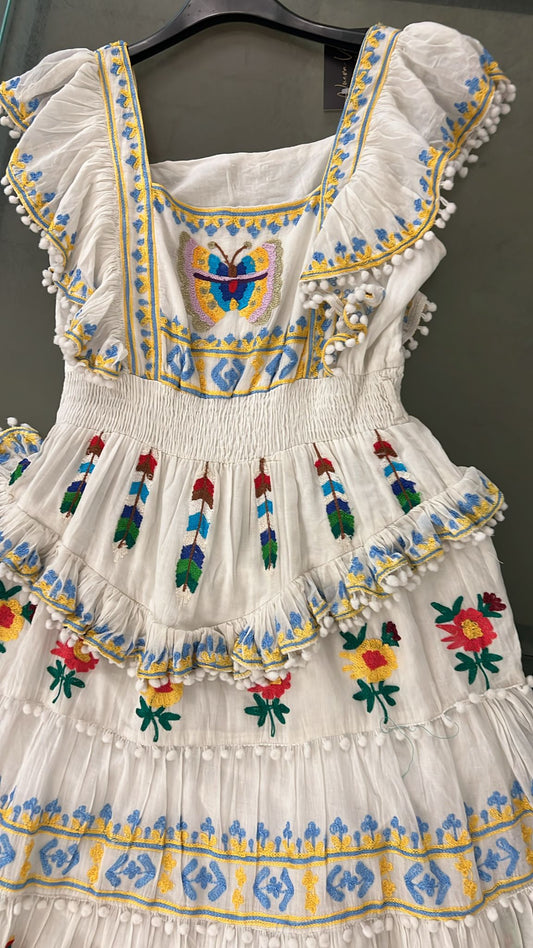Nueva Vida - Abito Ricamato Fiori