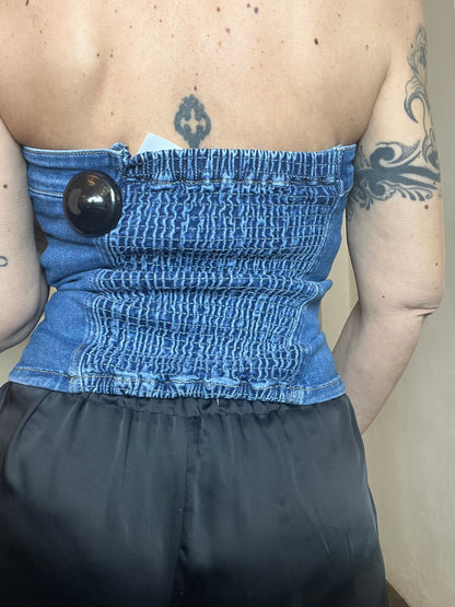 Nueva Vida - Top Elasticizzato In Jeans