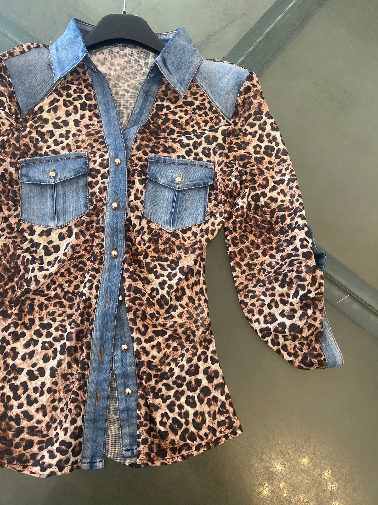 Nueva Vida - Camicia Animalier Jeans