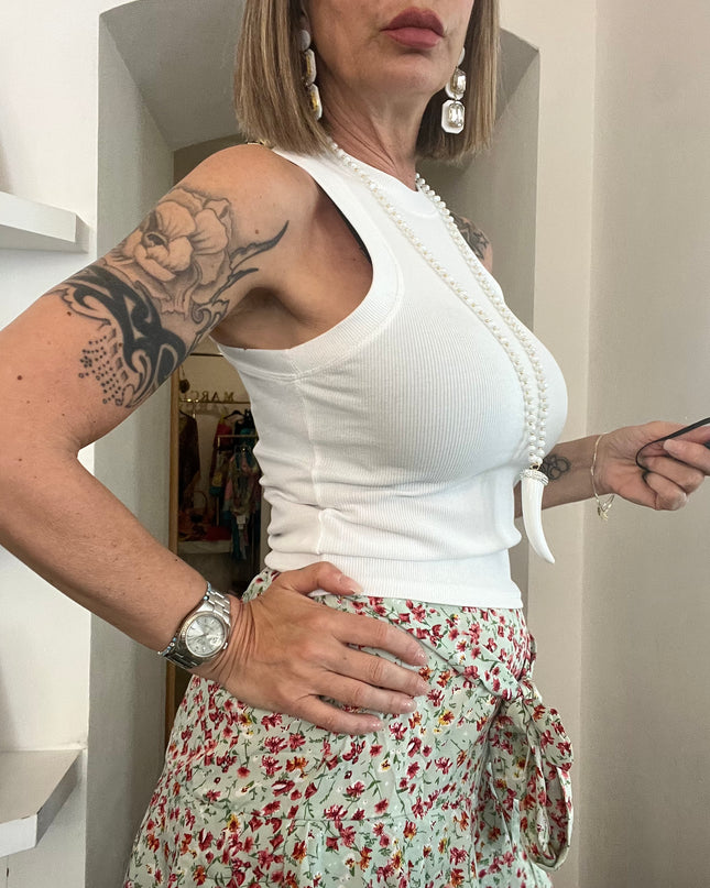 Nueva Vida - Canotta Costine Crop - JX085 CANOTTA COTONE