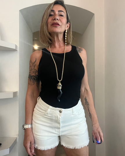 Nueva Vida - Shorts Jeans Bianco - MS2135 SHORTS JEANS BIANCO
