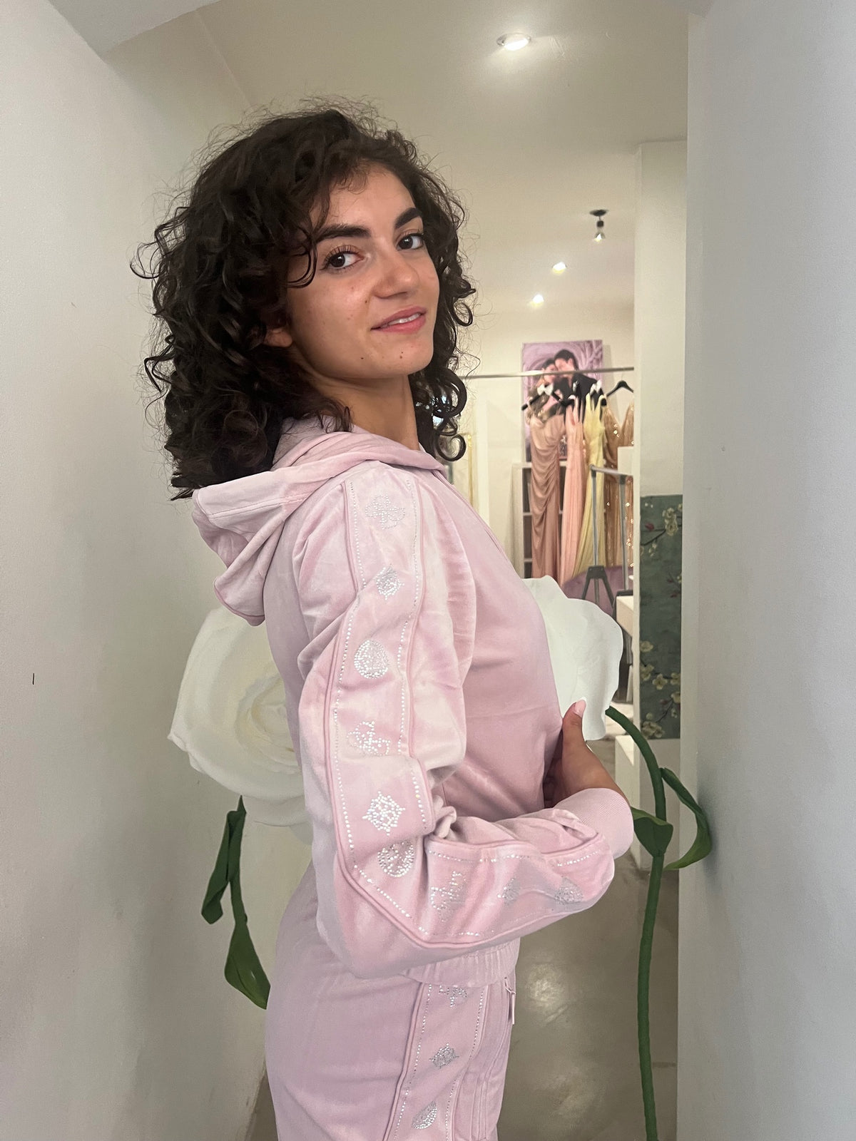 Maglia Hoodie - Rosa / Nero