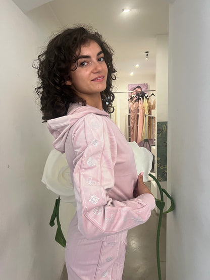 Maglia Hoodie - Rosa / Nero