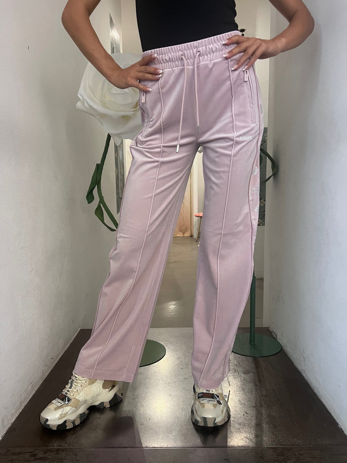 Pantalone Amalia - Nero / Rosa