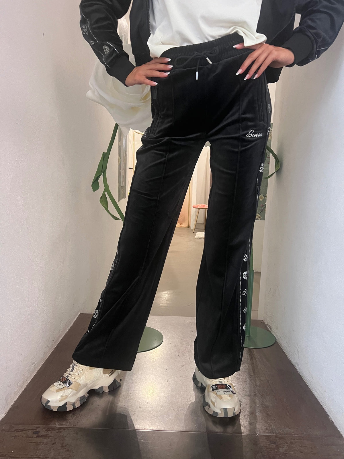 Pantalone Amalia - Nero / Rosa