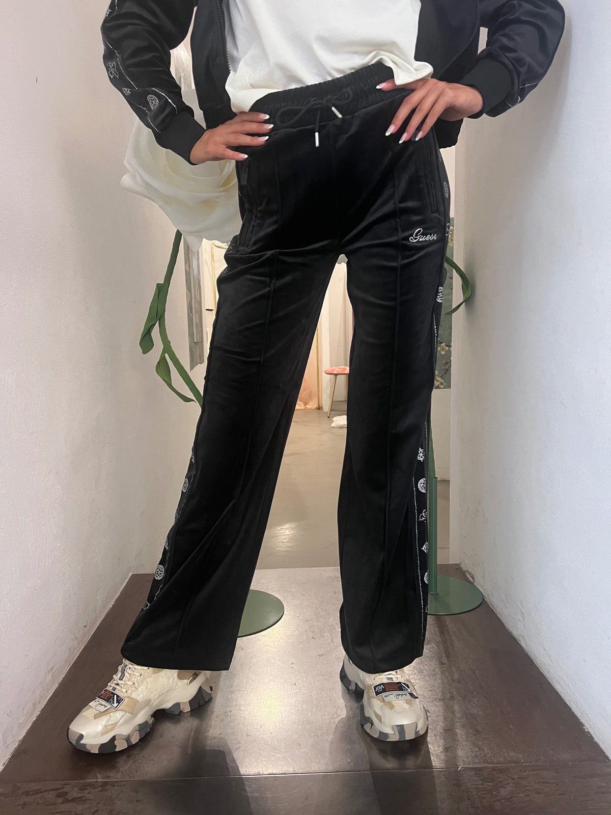 Pantalone Amalia - Nero / Rosa