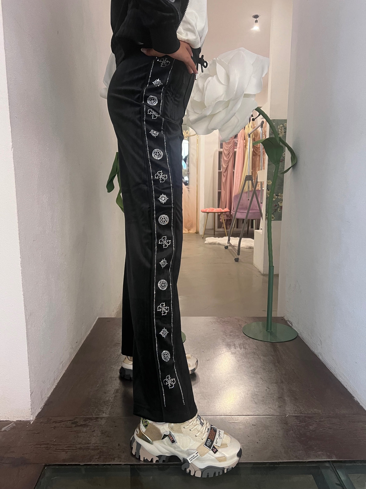 Pantalone Amalia - Nero / Rosa