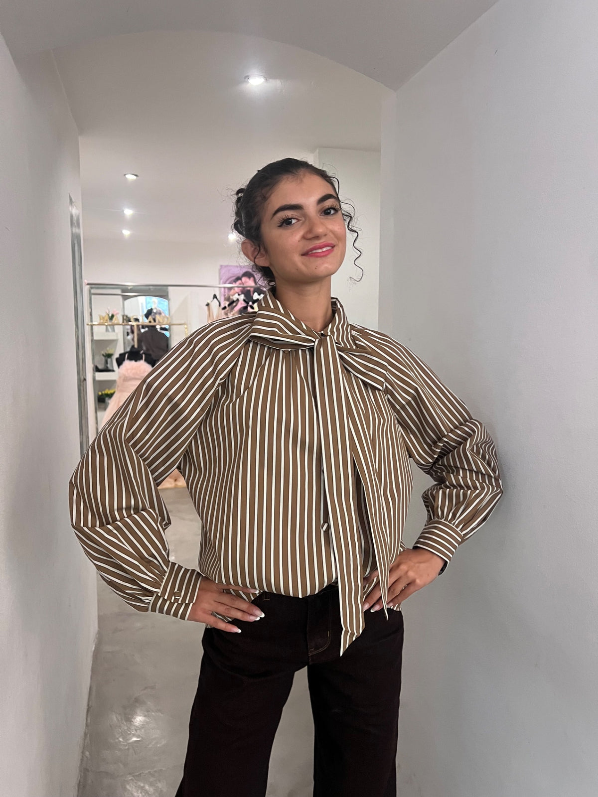 Camicia Rose - Blu / Beige