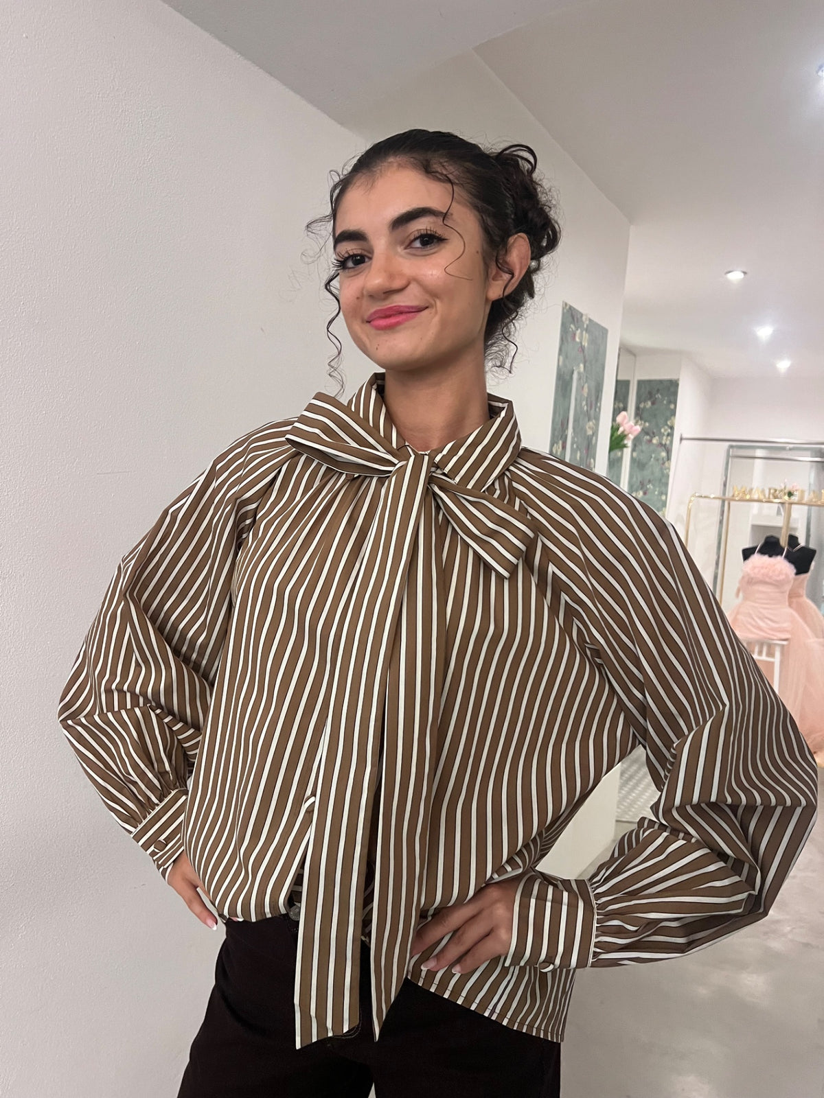 Camicia Rose - Blu / Beige