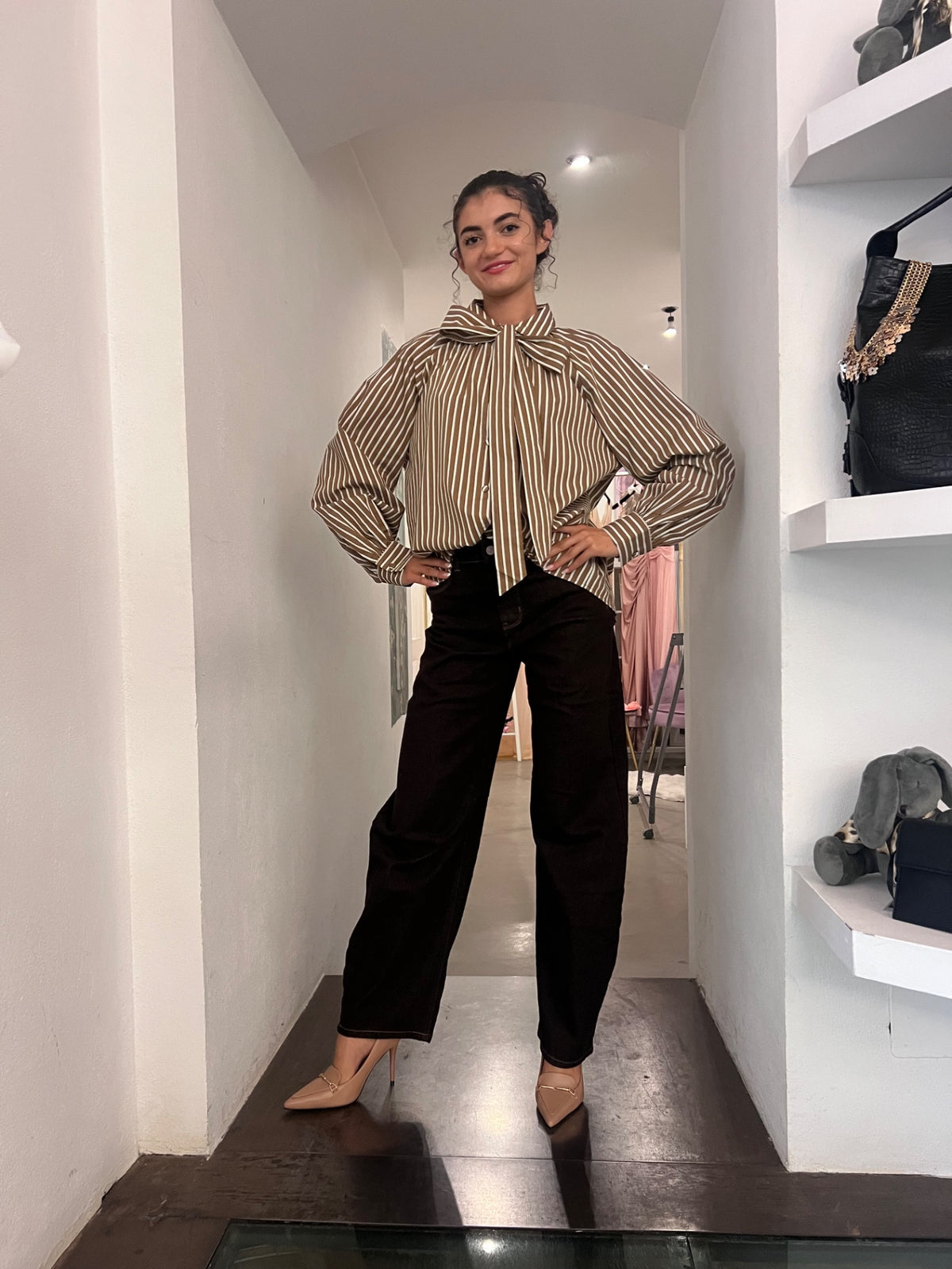 Camicia Rose - Blu / Beige