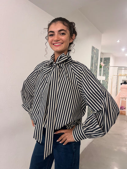 Camicia Rose - Blu / Beige