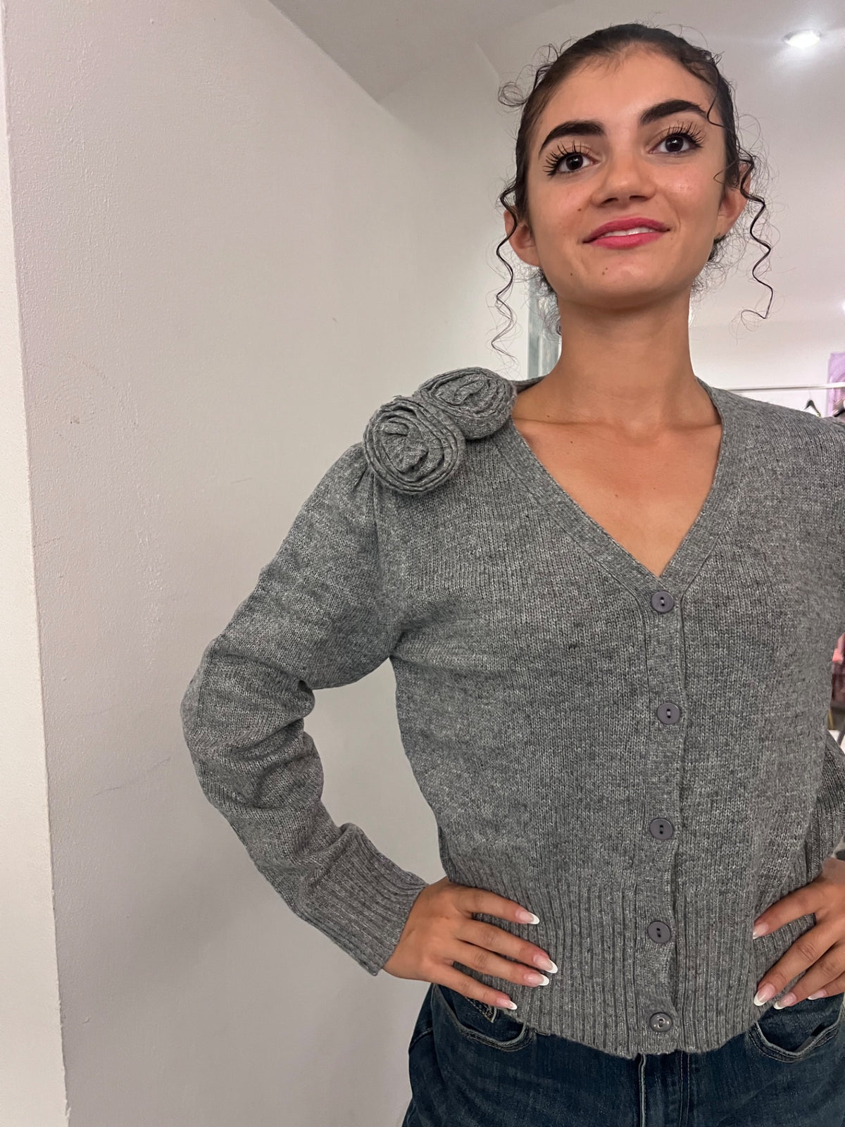 Cardigan Giusy - Nero / Grigio / Nocciola / Panna