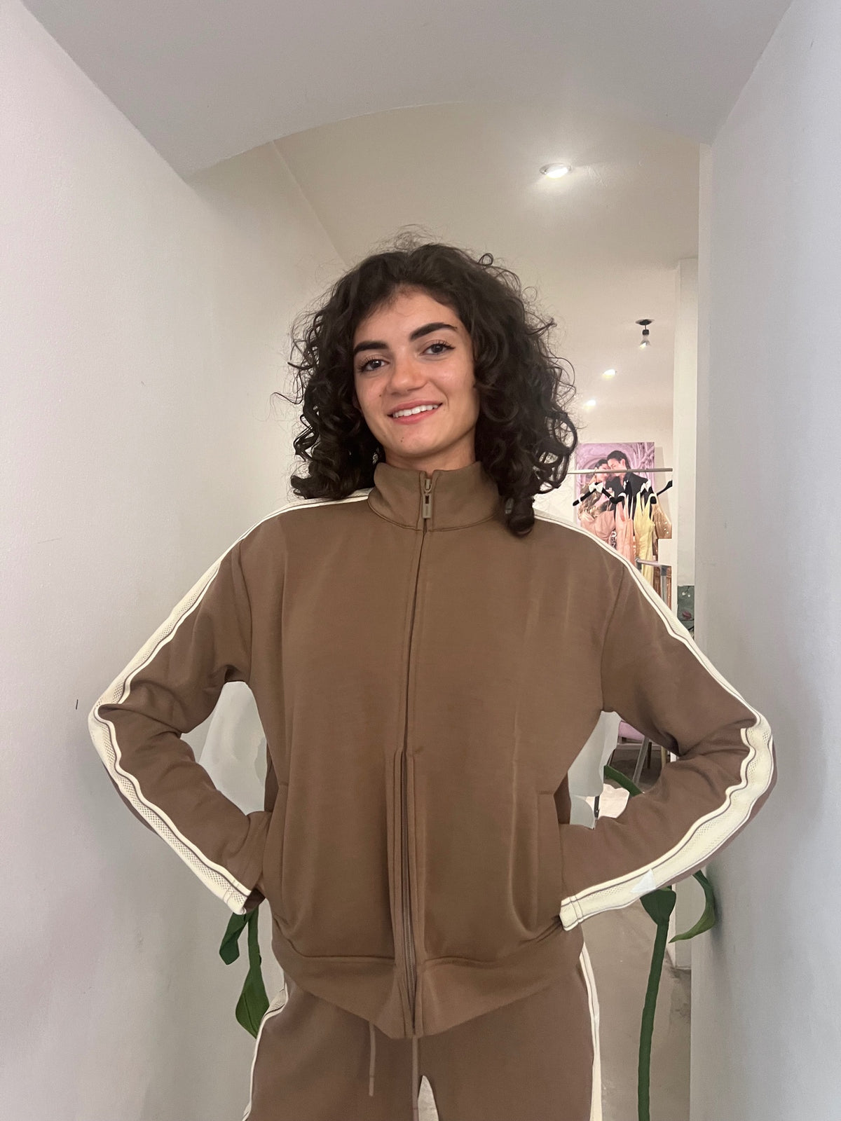 Felpa Zip - Fango