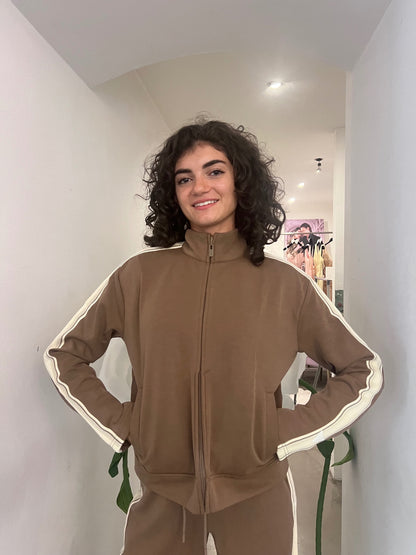Felpa Zip - Fango