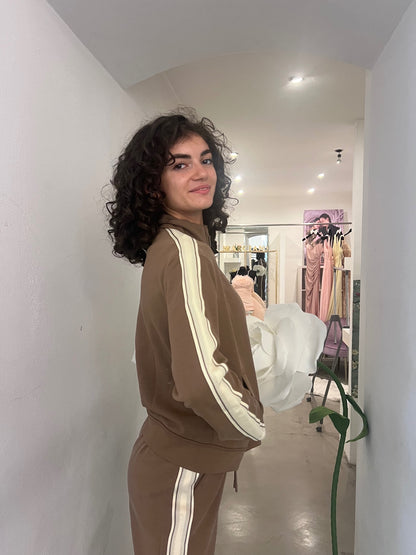 Felpa Zip - Fango