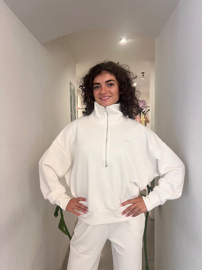 Felpa Zip - Nero / Burro