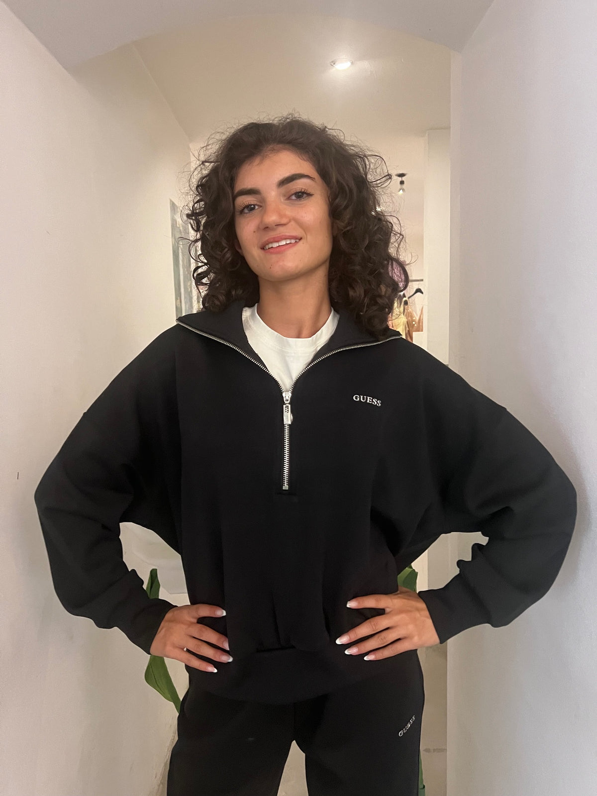 Felpa Zip - Nero / Burro