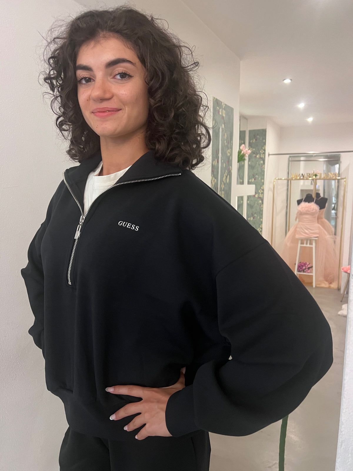 Felpa Zip - Nero / Burro