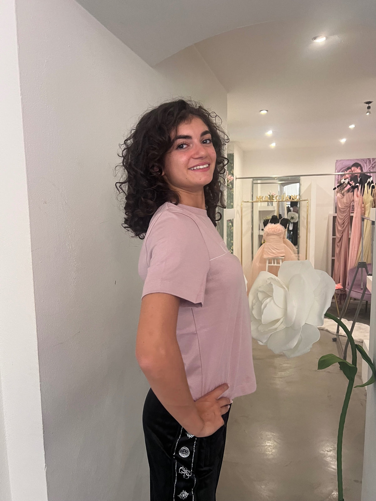 T-Shirt - Burro / Rosa / Nero