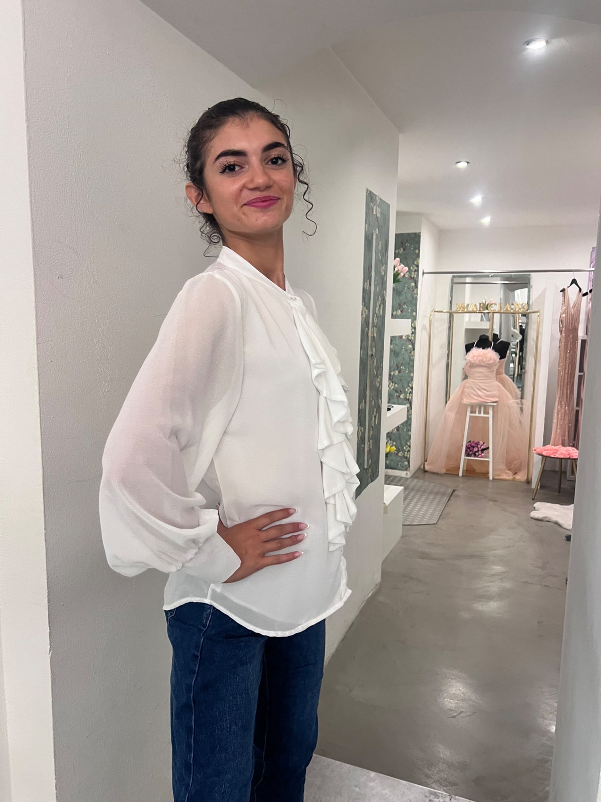Camicia Claudia - Rosa / Bianco