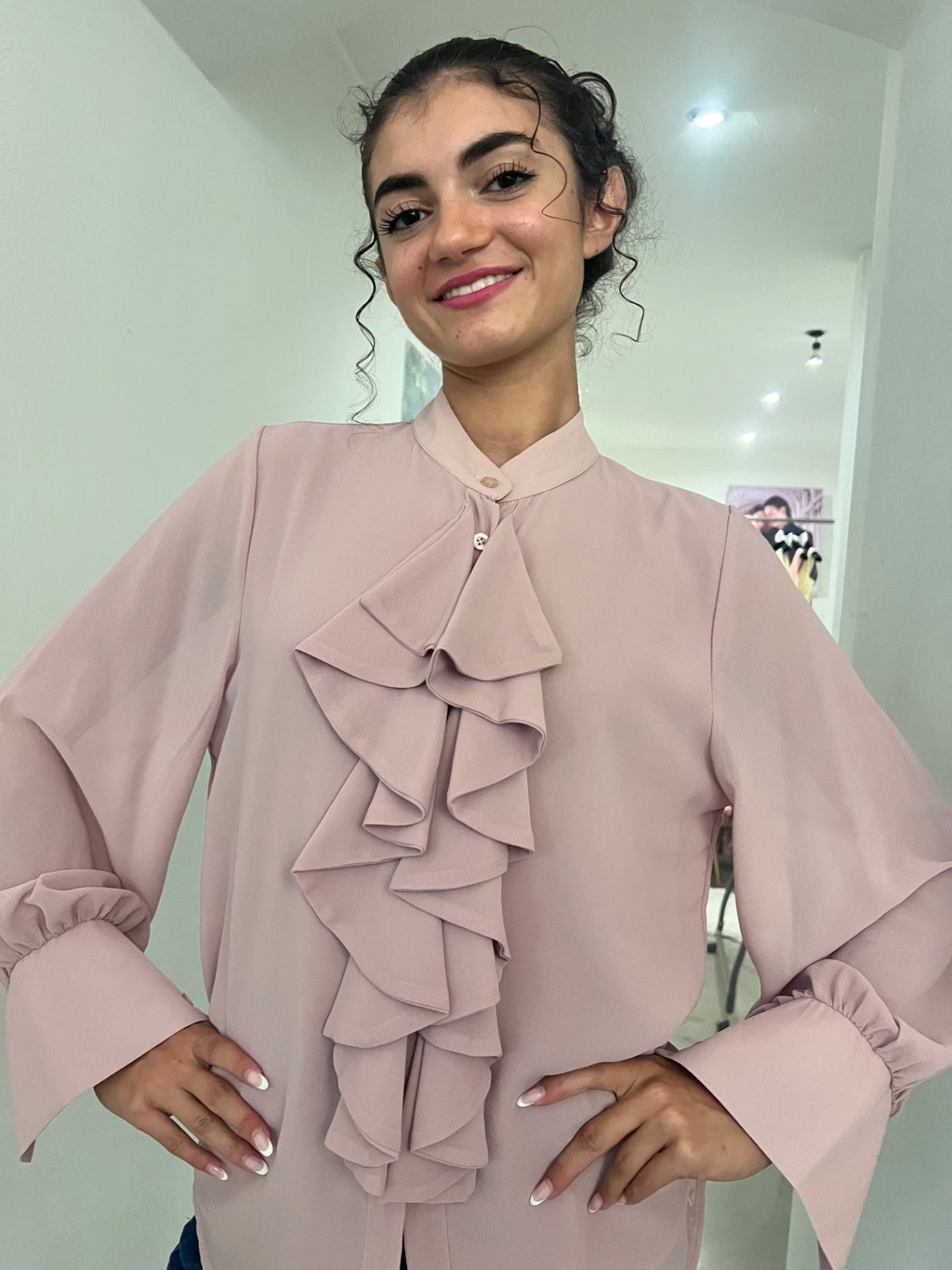 Camicia Claudia - Rosa / Bianco
