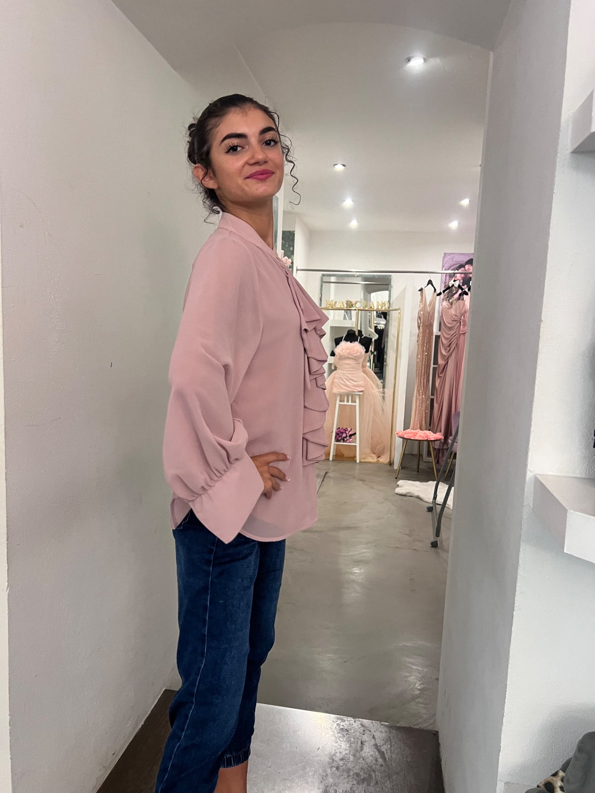 Camicia Claudia - Rosa / Bianco