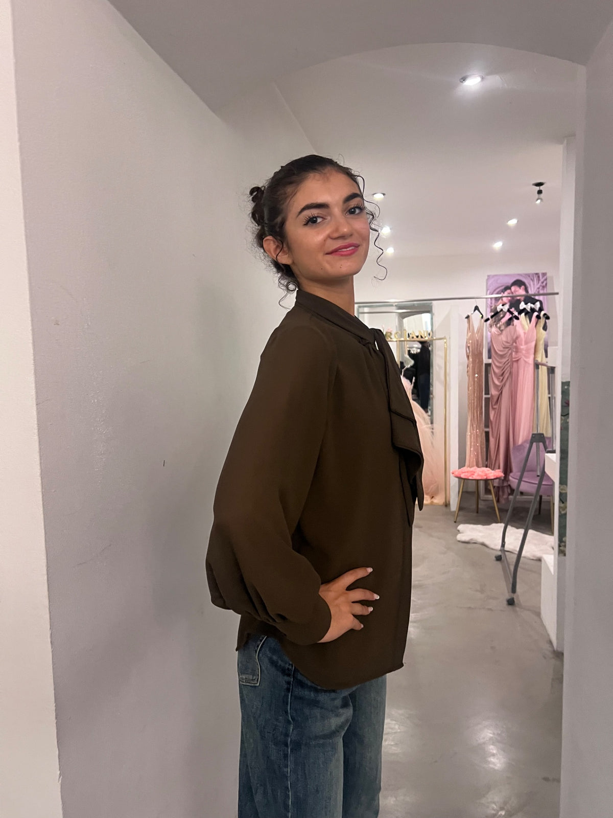 Camicia Gianna - Cioccolato / Bianco