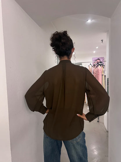 Camicia Gianna - Cioccolato / Bianco