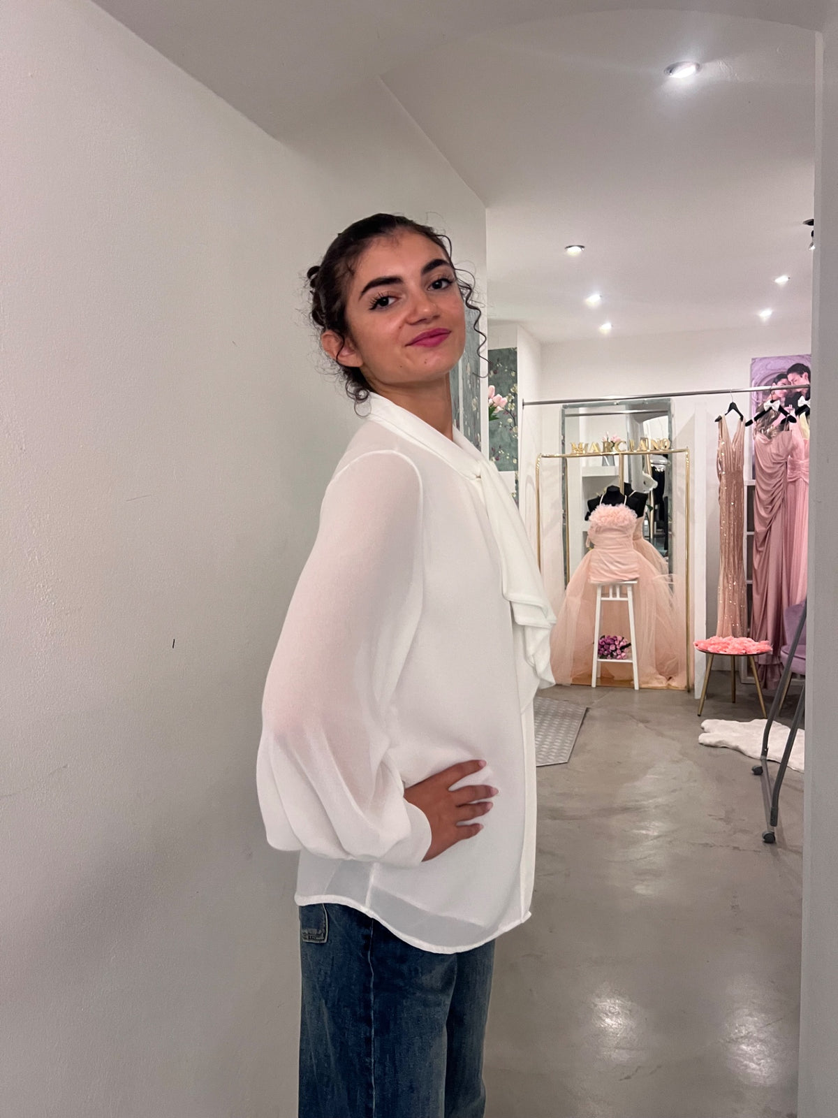 Camicia Gianna - Cioccolato / Bianco