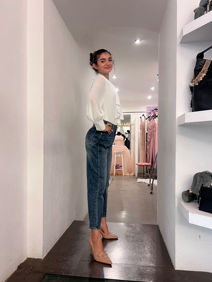 Camicia Gianna - Cioccolato / Bianco