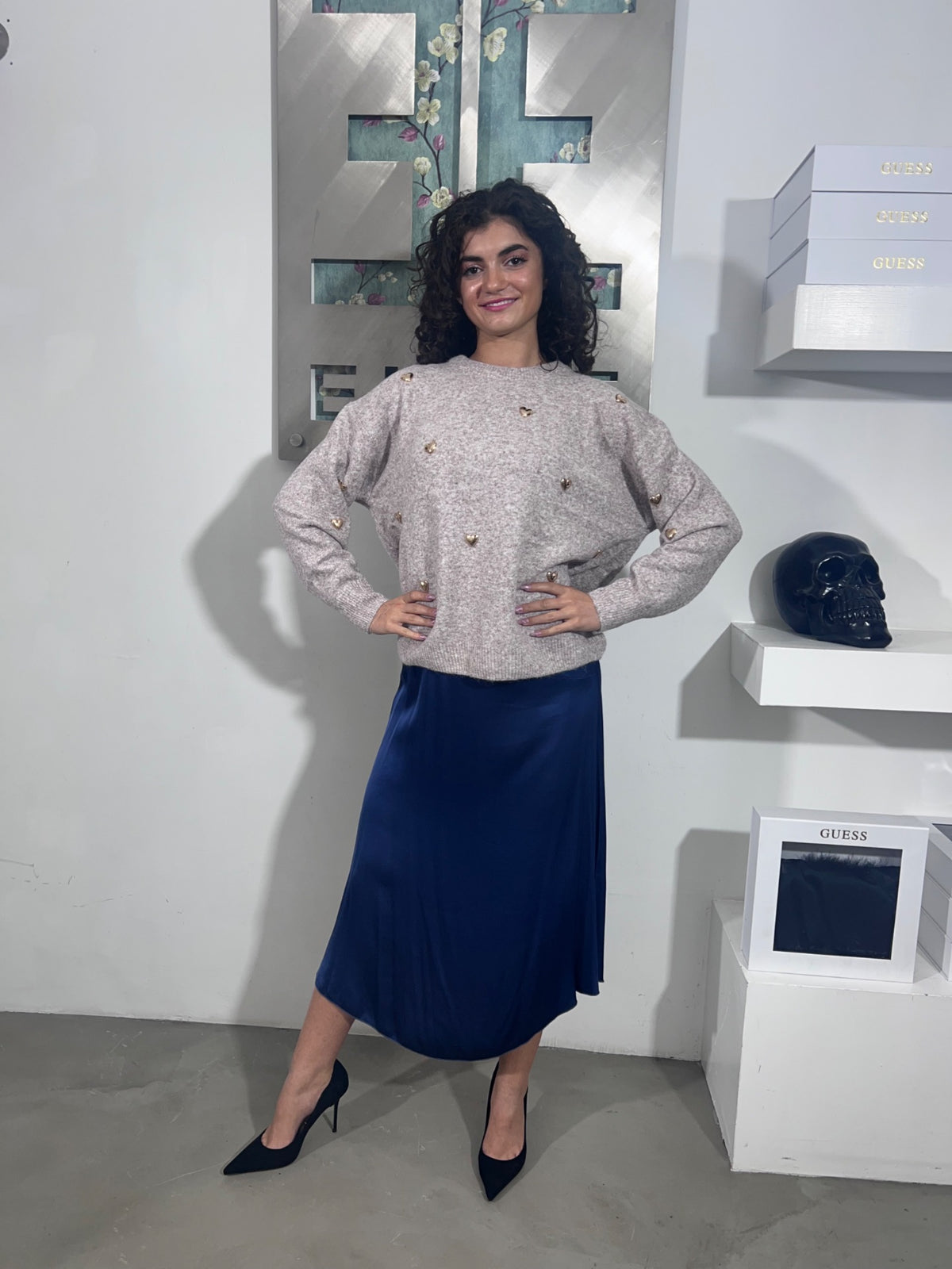Abito Nadia - Beige / Verde / Blu