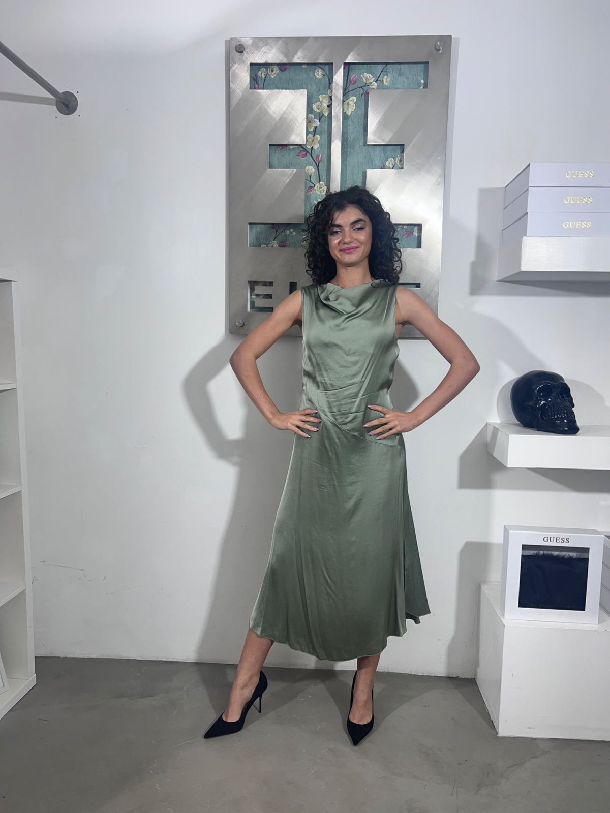 Abito Nadia - Beige / Verde / Blu