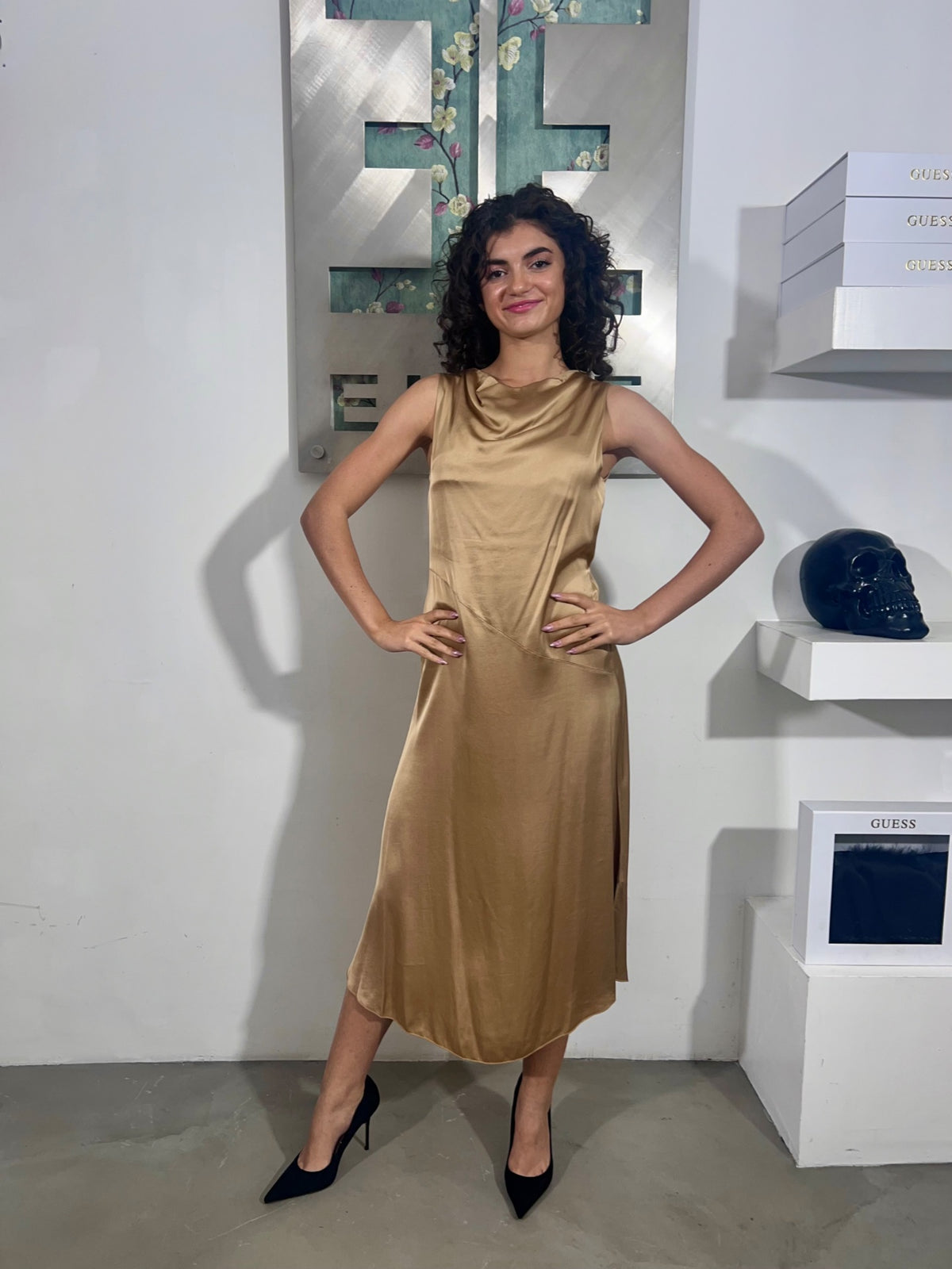 Abito Nadia - Beige / Verde / Blu