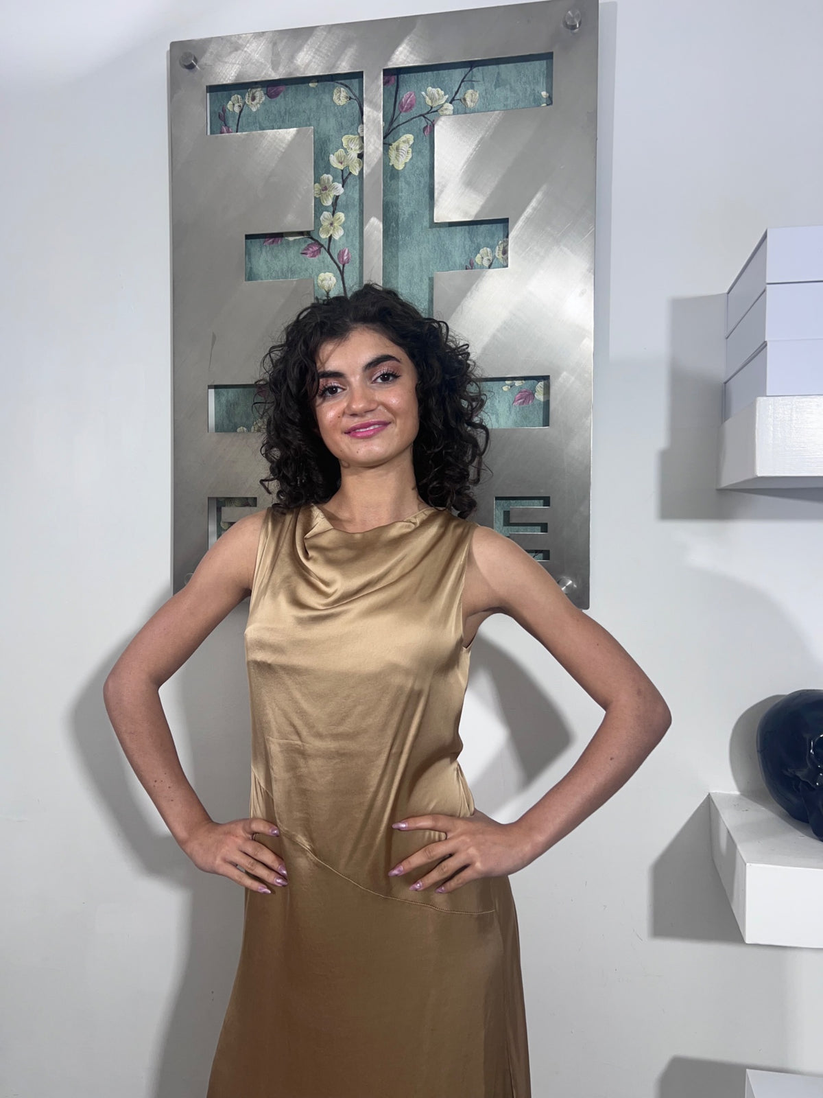 Abito Nadia - Beige / Verde / Blu