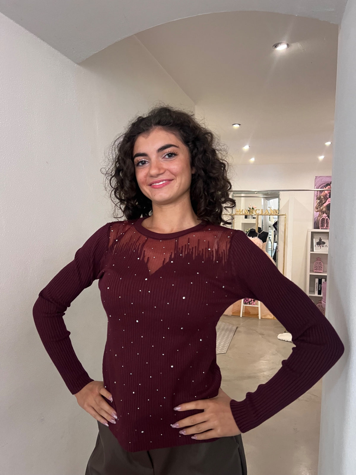 Girocollo Aurora - Nero / Bianco / Bordeaux