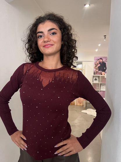 Girocollo Aurora - Nero / Bianco / Bordeaux