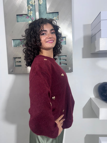 Maglia Ilenia - Beige / Cioccolato / Bordeaux