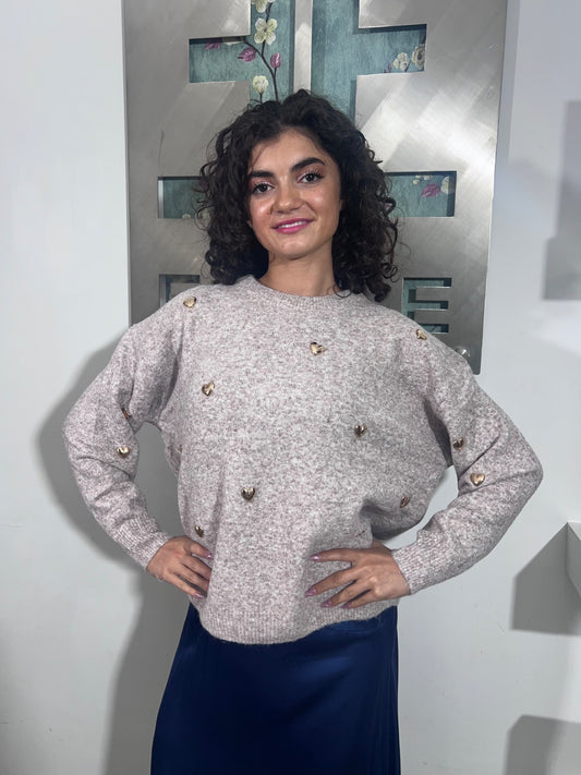 Maglia Ilenia - Beige / Cioccolato / Bordeaux