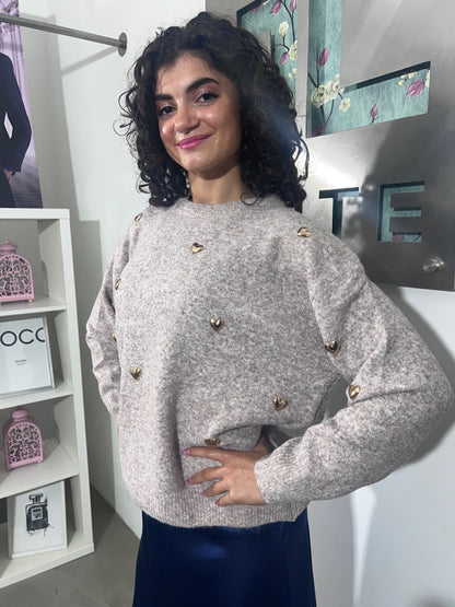 Maglia Ilenia - Beige / Cioccolato / Bordeaux
