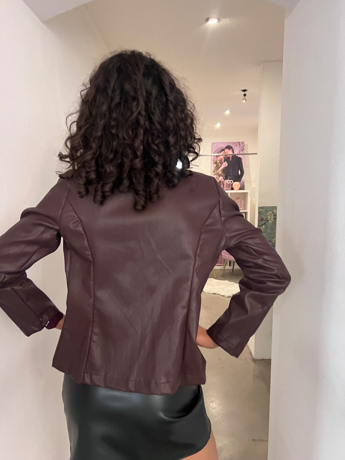Giacca Ecopelle - Bordeaux / Nero / Cioccolato