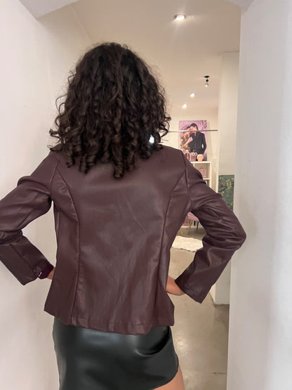 Giacca Ecopelle - Bordeaux / Nero / Cioccolato