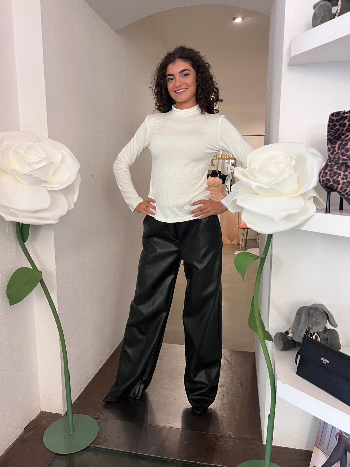 Pantalone Ecopelle - Cioccolato / Nero