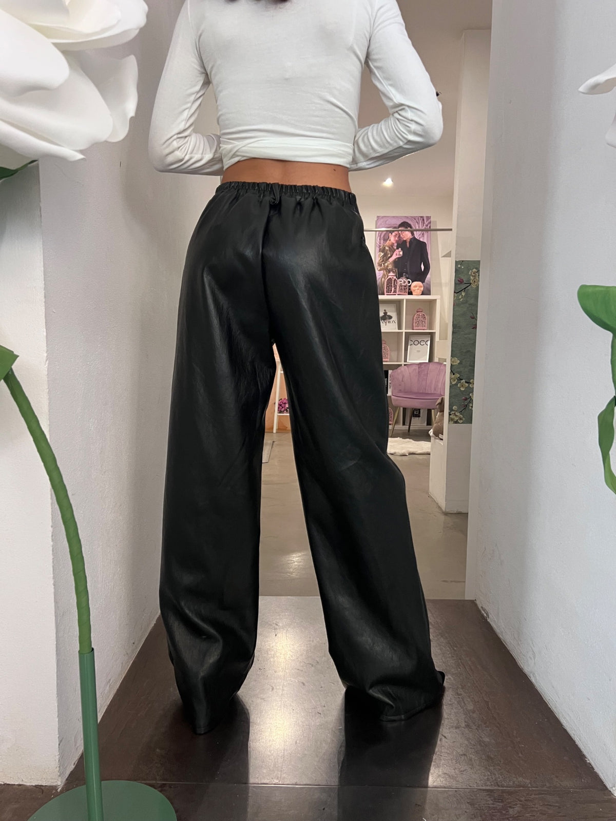 Pantalone Ecopelle - Cioccolato / Nero