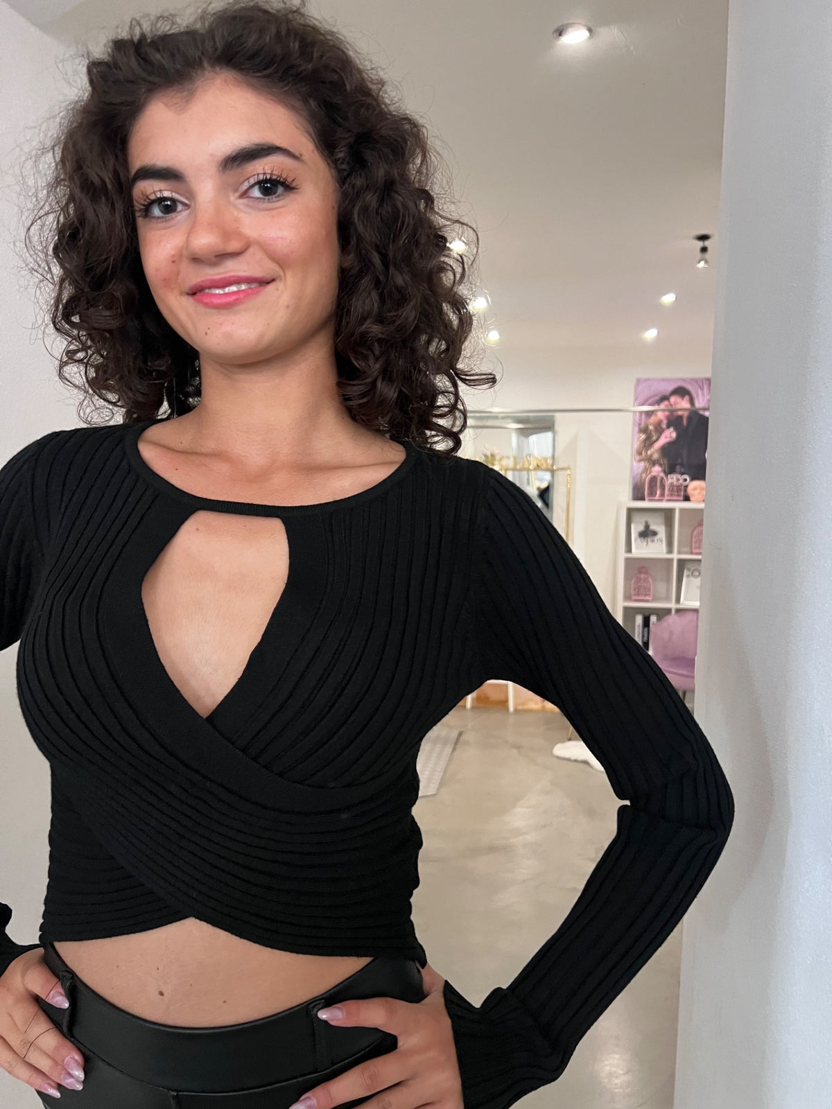 Maglia Incrocio Giusy - Cioccolato / Burro / Nero
